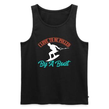 Ich Liebe Es Von Einem Boot Gezogen Zu Werden - Männer Premium Bio Tank Top - Schwarz - Vorne - Michal (187cm)