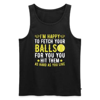 I look forward to getting your balls for you - Men's Premium Organic Tank Top - black - Front - AI Model Male 178 light (178cm)