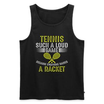 Tennis is such a loud game because everyone - Men's Premium Organic Tank Top - black - Front - Michal (187cm)