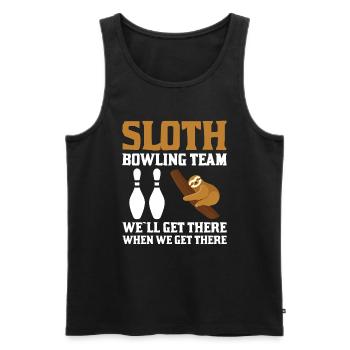 Équipe de bowling paresseux Nous sommes là quand nous y sommes - Débardeur bio Premium Homme - noir - Devant - Michal (187cm)