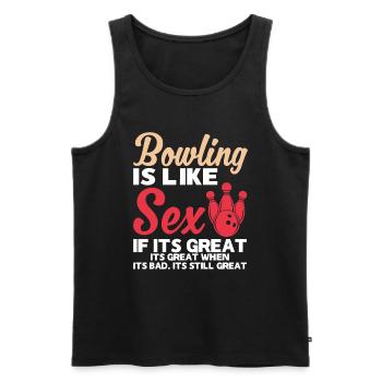 Le bowling, c’est comme le sexe quand c’est génial - Bowler - Débardeur bio Premium Homme - noir - Devant - Michal (187cm)