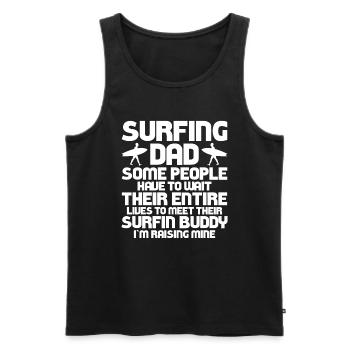 Surfing Dad Manche Leute Müssen Ihr Ganzes Leben - Männer Premium Bio Tank Top - Schwarz - Vorne - AI Model Male 178 light (178cm)