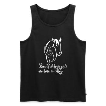 Beautiful horse girls are born in May - Men's Premium Organic Tank Top - black - Front - Michal (187cm)