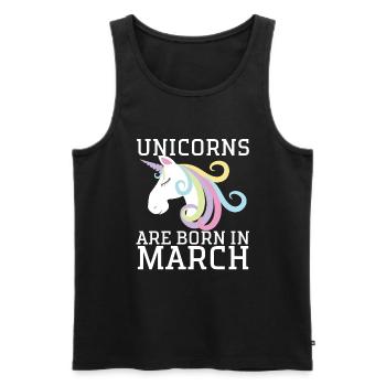 Unicorns are born in March - Unicorn - Men's Premium Organic Tank Top - black - Front - Michal (187cm)