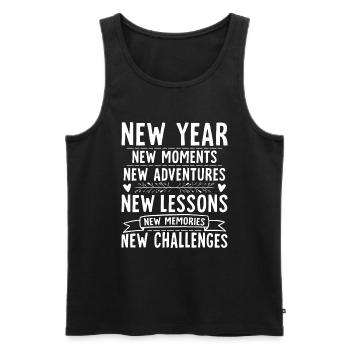 Neues Jahr Neue Momente Neue Abenteuer Neue Lektio - Männer Premium Bio Tank Top - Schwarz - Vorne - AI Model Male 178 light (178cm)