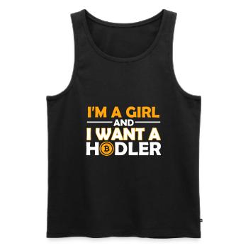 Ich Bin Ein Mädchen Und Ich Will Einen Hodler - Männer Premium Bio Tank Top - Schwarz - Vorne - AI Model Male 178 light (178cm)