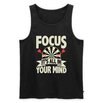 Focus It's all in your head - Darts - Men's Premium Organic Tank Top - black - Front - Michal (187cm)
