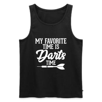 My favorite time is Dart Time - Dart - Men's Premium Organic Tank Top - black - Front - AI Model Male 178 light (178cm)