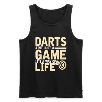 Darts is not just a game but a - Men's Premium Organic Tank Top - black - Front - Michal (187cm)