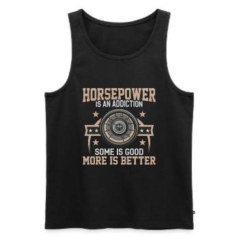 Pferdestärken Sind Eine Sucht - Auto - Männer Premium Bio Tank Top - Schwarz - Vorne - Michal (187cm)