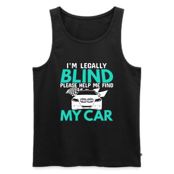 I am legally blind please help me car - Men's Premium Organic Tank Top - black - Front - Michal (187cm)