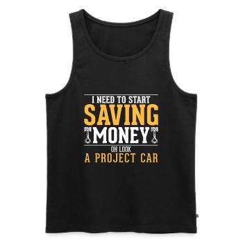 I need to save money Oh look at a car - Men's Premium Organic Tank Top - black - Front - Michal (187cm)