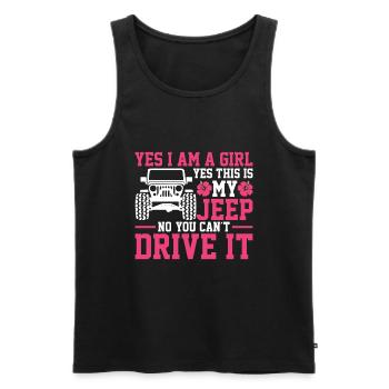 Ja Ich Bin Ein Mädchen Ja Das Ist Mein Auto - Männer Premium Bio Tank Top - Schwarz - Vorne - AI Model Male 178 light (178cm)