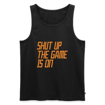 Be quiet the game starts - American Football - Men's Premium Organic Tank Top - black - Front - AI Model Male 178 light (178cm)