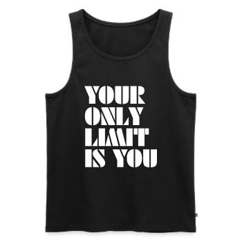 Deine Einzige Grenze Bist Du Selbst - Motivation - Männer Premium Bio Tank Top - Schwarz - Vorne - Michal (187cm)