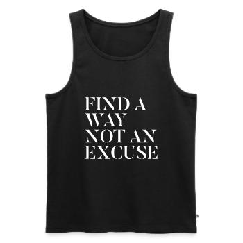 Finding a way no excuse - motivation - Men's Premium Organic Tank Top - black - Front - AI Model Male 178 light (178cm)