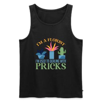 Ich Bin Florist Ich Bin Gewohnt Mit Stichen - Männer Premium Bio Tank Top - Schwarz - Vorne - AI Model Male 178 light (178cm)