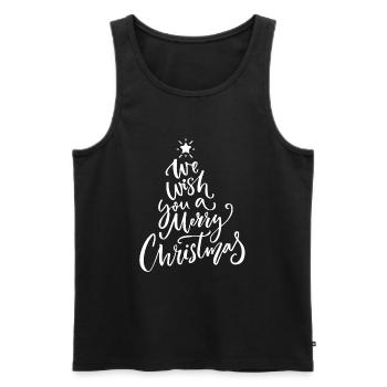 Nous vous souhaitons un joyeux Noël - Débardeur bio Premium Homme - noir - Devant - Michal (187cm)