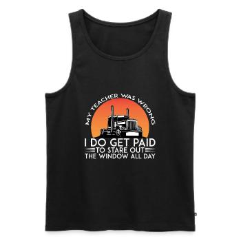 Mein Lehrer Hat Sich Geirrt Ich Werde Fürs Starren - Männer Premium Bio Tank Top - Schwarz - Vorne - Michal (187cm)