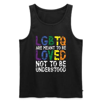 LGBTQ are loved and not understood - Men's Premium Organic Tank Top - black - Front - AI Model Male 178 light (178cm)