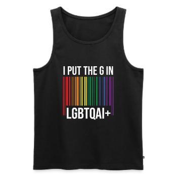 I put the G in LGBTQAI+ - Men's Premium Organic Tank Top - black - Front - Michal (187cm)