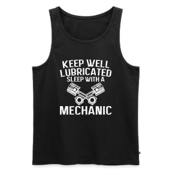 Gut Geschmiert Schlafen Mit Einem Mechaniker - Männer Premium Bio Tank Top - Schwarz - Vorne - Michal (187cm)