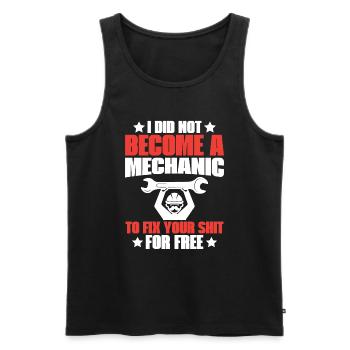 I didn't become a mechanic to get free - Men's Premium Organic Tank Top - black - Front - Michal (187cm)