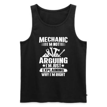 Mechaniker Ich Streite Nicht Ich Erkläre Nur - Männer Premium Bio Tank Top - Schwarz - Vorne - Michal (187cm)