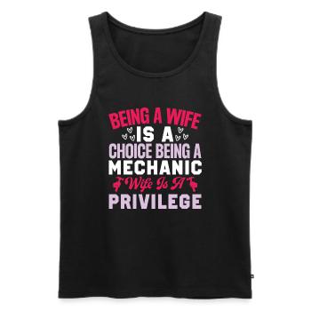 Être une femme est la femme d’un mécanicien de choix - Débardeur bio Premium Homme - noir - Devant - Michal (187cm)