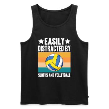 Leicht Ablenkbar Durch Faultiere Und Volleyball - Männer Premium Bio Tank Top - Schwarz - Vorne - Michal (187cm)
