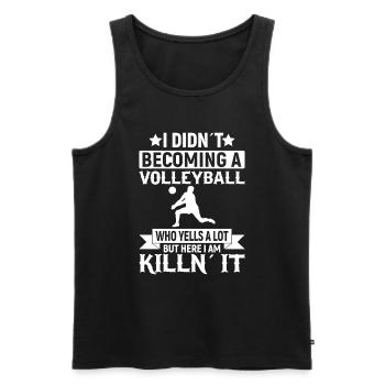 Je n’ai pas eu de ballon de volleyball - Débardeur bio Premium Homme - noir - Devant - Michal (187cm)