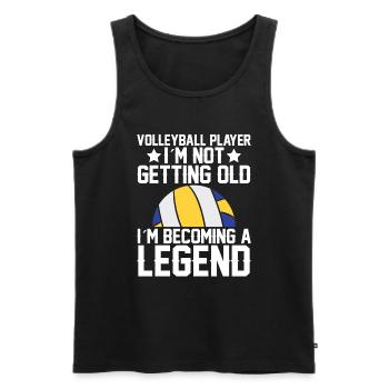 Volleyball player I'm not getting old - Men's Premium Organic Tank Top - black - Front - Michal (187cm)
