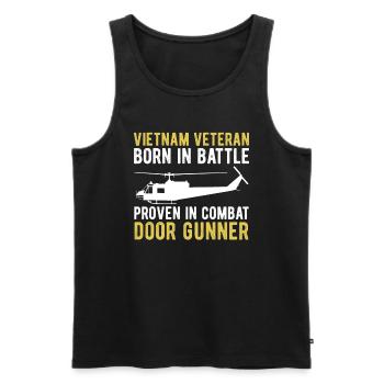 Vietnam Veteran Born in Battle Proven in Battle - Men's Premium Organic Tank Top - black - Front - AI Model Male 178 light (178cm)