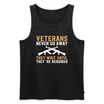 Veterans never leave, they wait until they're dead - Men's Premium Organic Tank Top - black - Front - Michal (187cm)