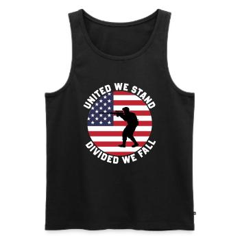 Vereint Stehen Wir Geteilt Fallen Wir - Männer Premium Bio Tank Top - Schwarz - Vorne - AI Model Male 178 light (178cm)