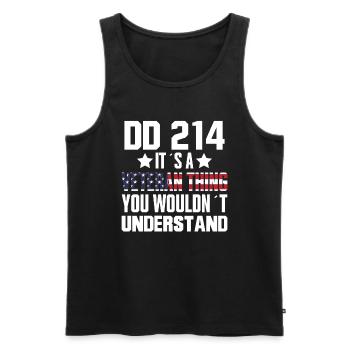 DD-214 Es Ist Eine Veteranen Sache - Veteran - Männer Premium Bio Tank Top - Schwarz - Vorne - AI Model Male 178 light (178cm)