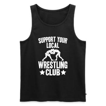 Unterstützen Sie Ihren Lokalen Wrestling-Club - Männer Premium Bio Tank Top - Schwarz - Vorne - Michal (187cm)