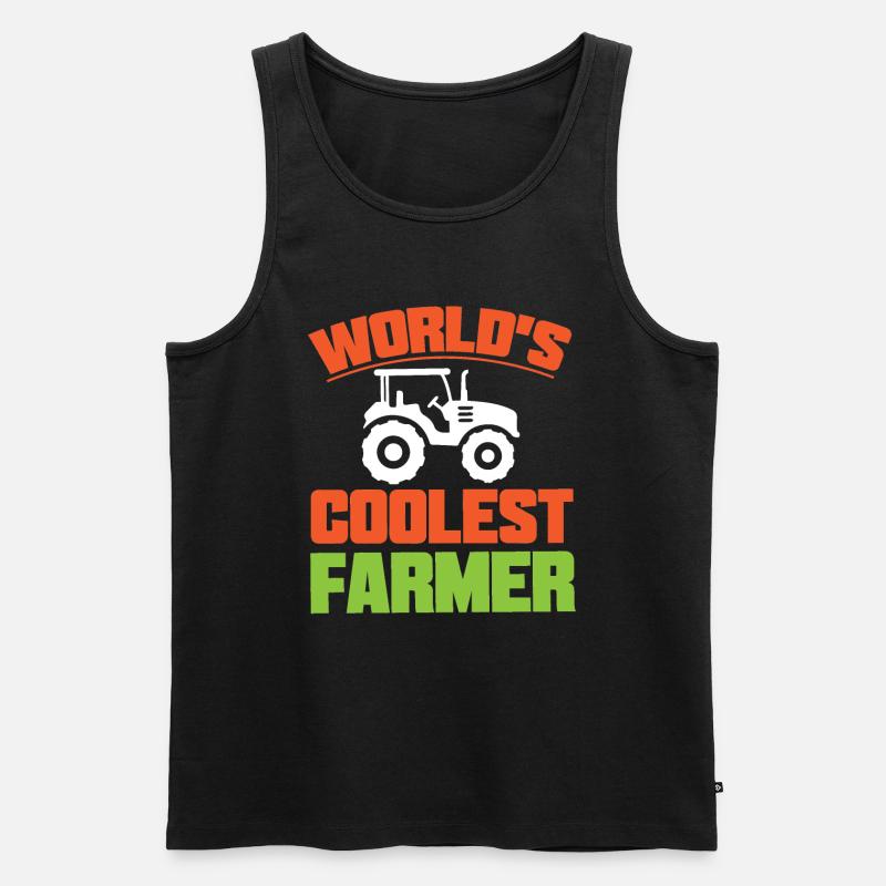 Der Coolste Bauer Der Welt - Männer Premium Bio Tank Top - Schwarz