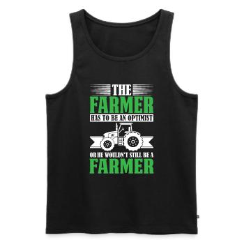 The farmer must be an optimist - farmer - Men's Premium Organic Tank Top - black - Front - AI Model Male 178 light (178cm)