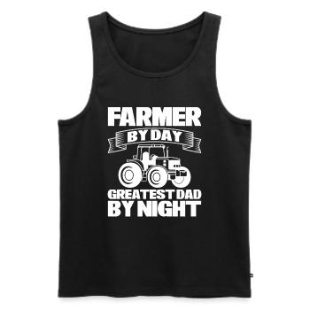 Farmer by day, best father by night - Men's Premium Organic Tank Top - black - Front - AI Model Male 178 light (178cm)
