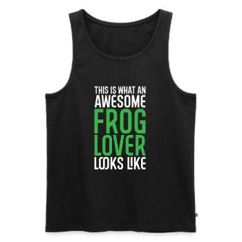 So Sieht Ein Toller Frosch Liebhaber Aus - Männer Premium Bio Tank Top - Schwarz - Vorne - AI Model Male 178 light (178cm)