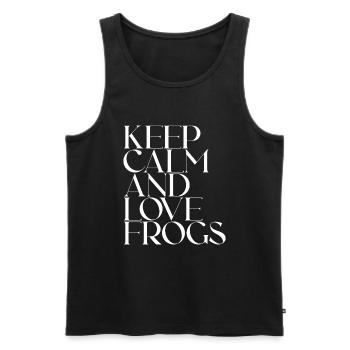 Ruhe Bewahren Und Frösche Lieben - Männer Premium Bio Tank Top - Schwarz - Vorne - AI Model Male 178 light (178cm)