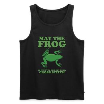 Möge Der Frosch Mit Dir Sein Und Nicht Auf Dem - Männer Premium Bio Tank Top - Schwarz - Vorne - AI Model Male 178 light (178cm)