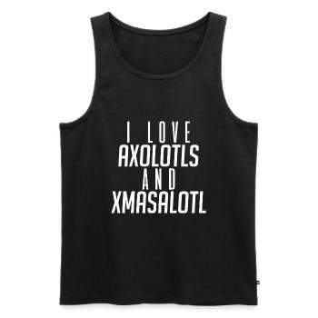 J’adore Axolotl et Xmasalotl - Débardeur bio Premium Homme - noir - Devant - Michal (187cm)