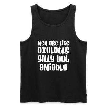 Men are like axolotls - stupid but lovable - Men's Premium Organic Tank Top - black - Front - AI Model Male 178 light (178cm)