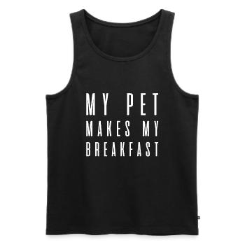 My pet makes me breakfast - Men's Premium Organic Tank Top - black - Front - Michal (187cm)