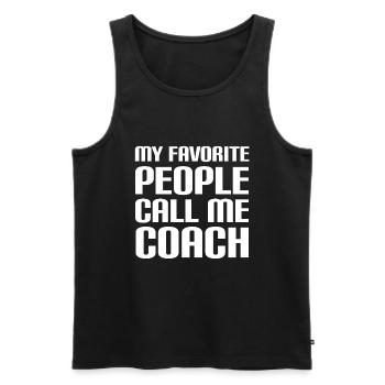 My favorite people call me a coach - Men's Premium Organic Tank Top - black - Front - AI Model Male 178 light (178cm)