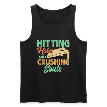 Punching holes and crushing souls - Men's Premium Organic Tank Top - black - Front - AI Model Male 178 light (178cm)