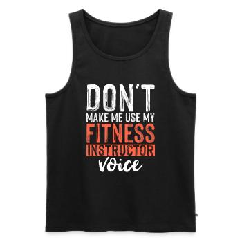 Don't force me to have my voice as a coach - Men's Premium Organic Tank Top - black - Front - Michal (187cm)