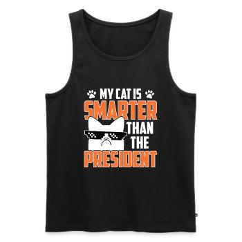 Meine Katze Ist Schlauer Als Der Präsident - Männer Premium Bio Tank Top - Schwarz - Vorne - Michal (187cm)